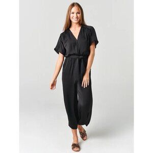 NWT Brochu Walker Ally Jumpsuit Wide Leg Black Extra Small XS New